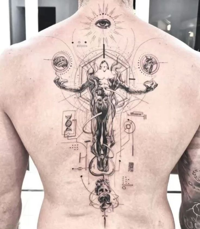 tatuagem masculina nas costas